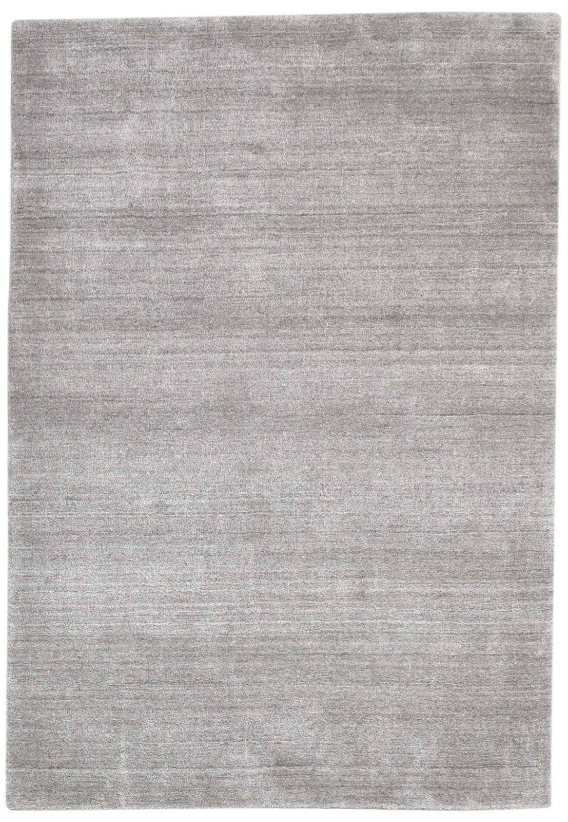 Wool / Silk Grey Rug 4X6 Modern Handloom Scandinavian Solid Room Size Carpet 