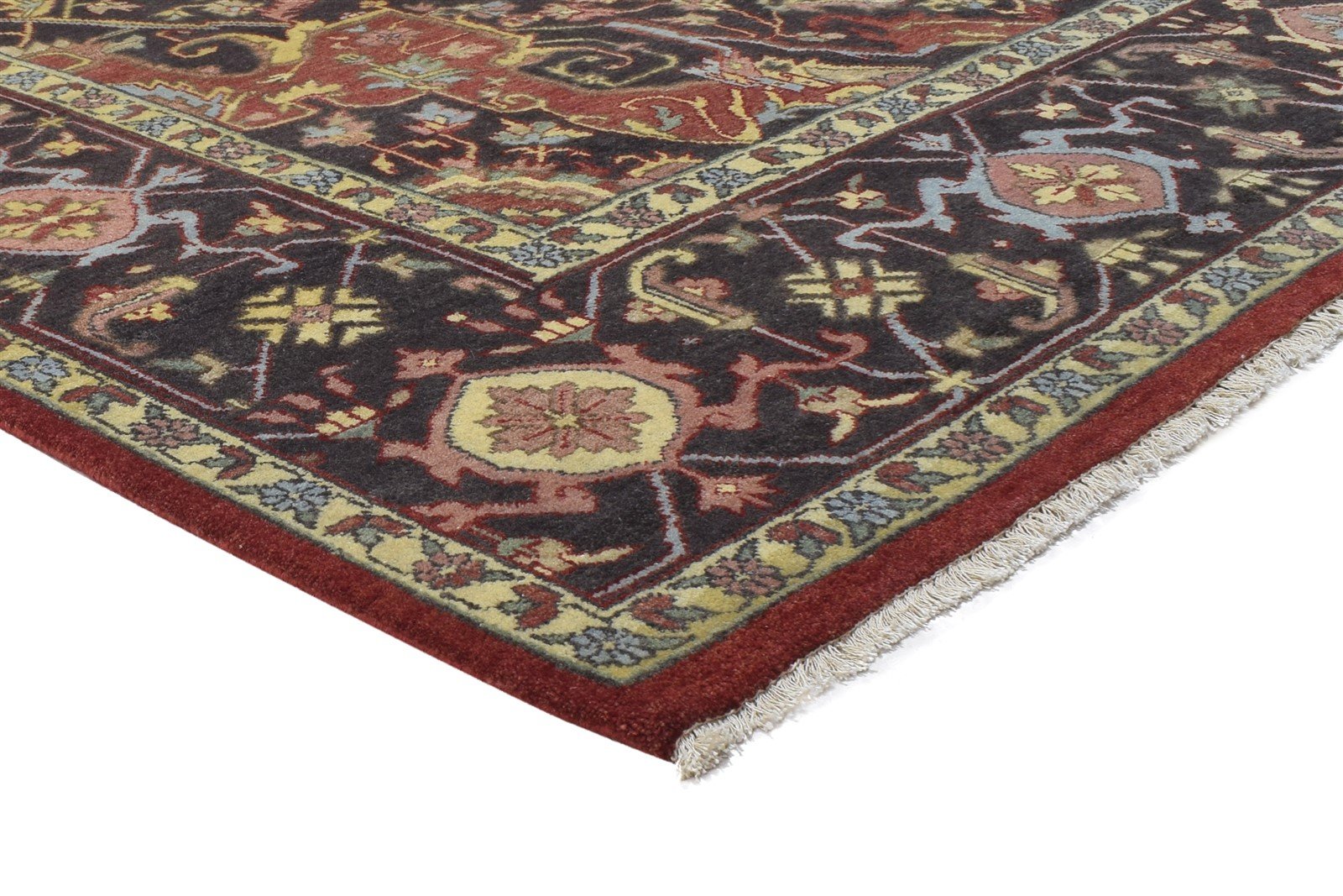 Red Wool Rug 9' X 12' Persian Hand Knotted Serapi Oriental Large Carpet 