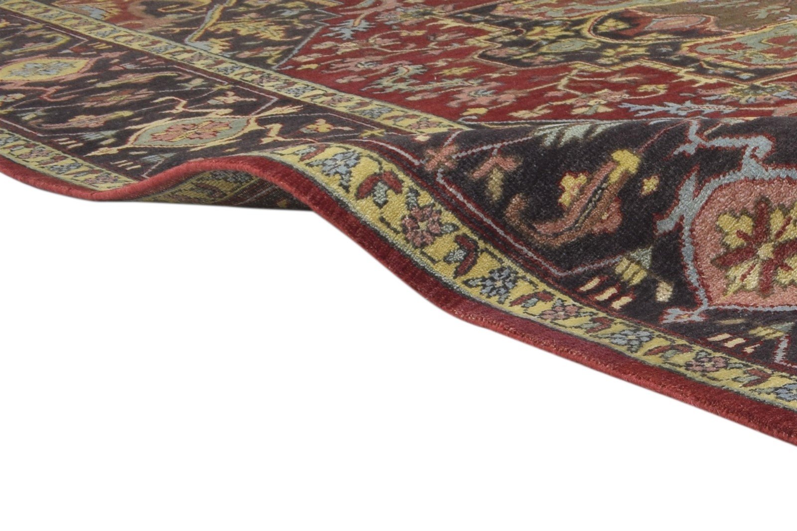 Red Wool Rug 9' X 12' Persian Hand Knotted Serapi Oriental Large Carpet 