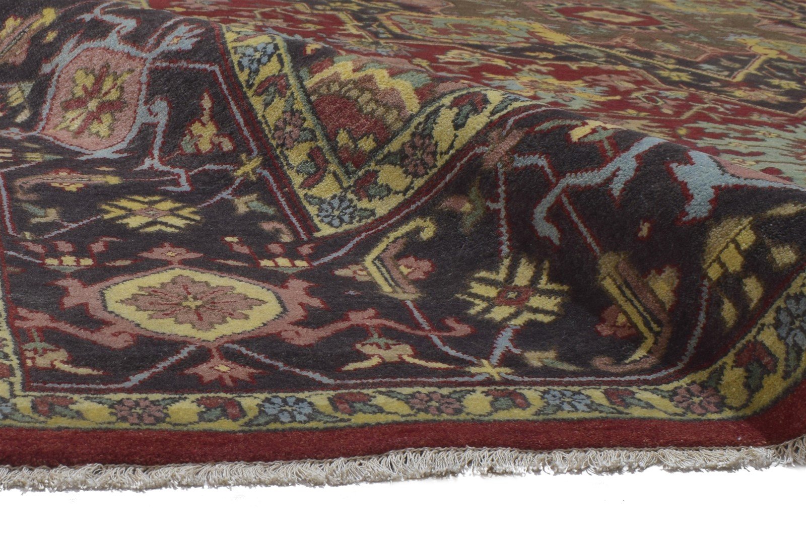 Red Wool Rug 9' X 12' Persian Hand Knotted Serapi Oriental Large Carpet 