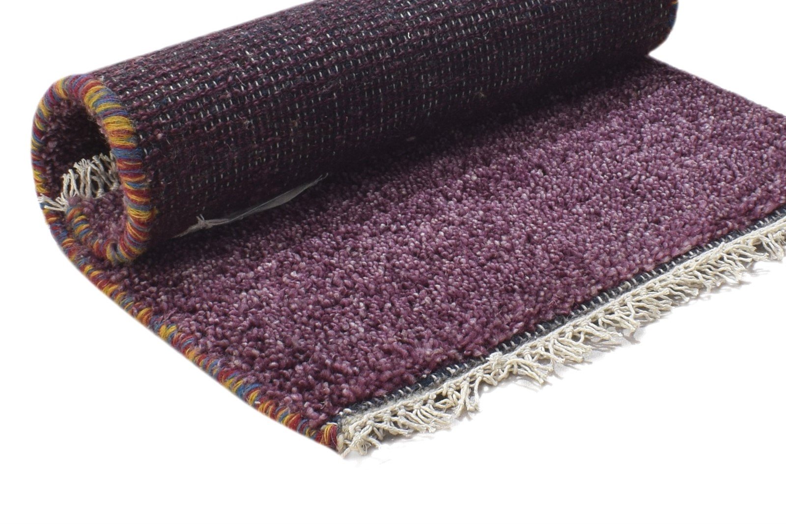 Wool Purple Rug 2' X 2' Modern Hand Knotted Scandinavian Solid Small Carpet 