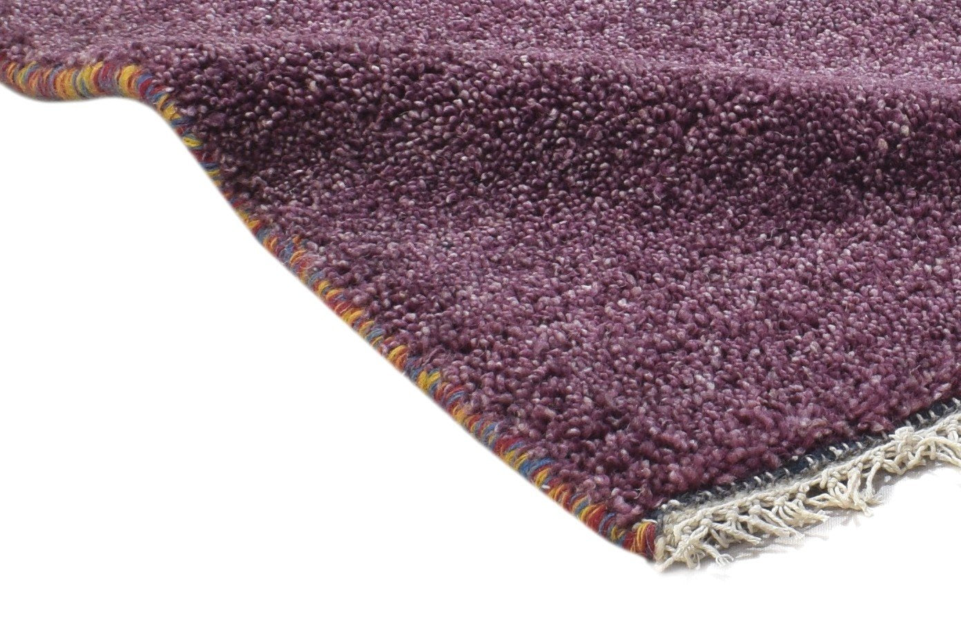 Wool Purple Rug 2' X 2' Modern Hand Knotted Scandinavian Solid Small Carpet 