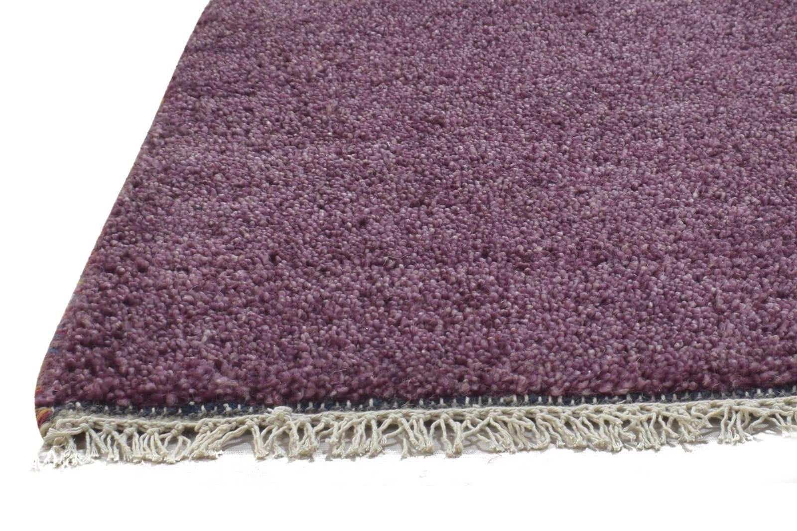 Wool Purple Rug 2' X 2' Modern Hand Knotted Scandinavian Solid Small Carpet 