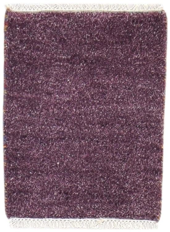 Wool Purple Rug 2' X 2' Modern Hand Knotted Scandinavian Solid Small Carpet 