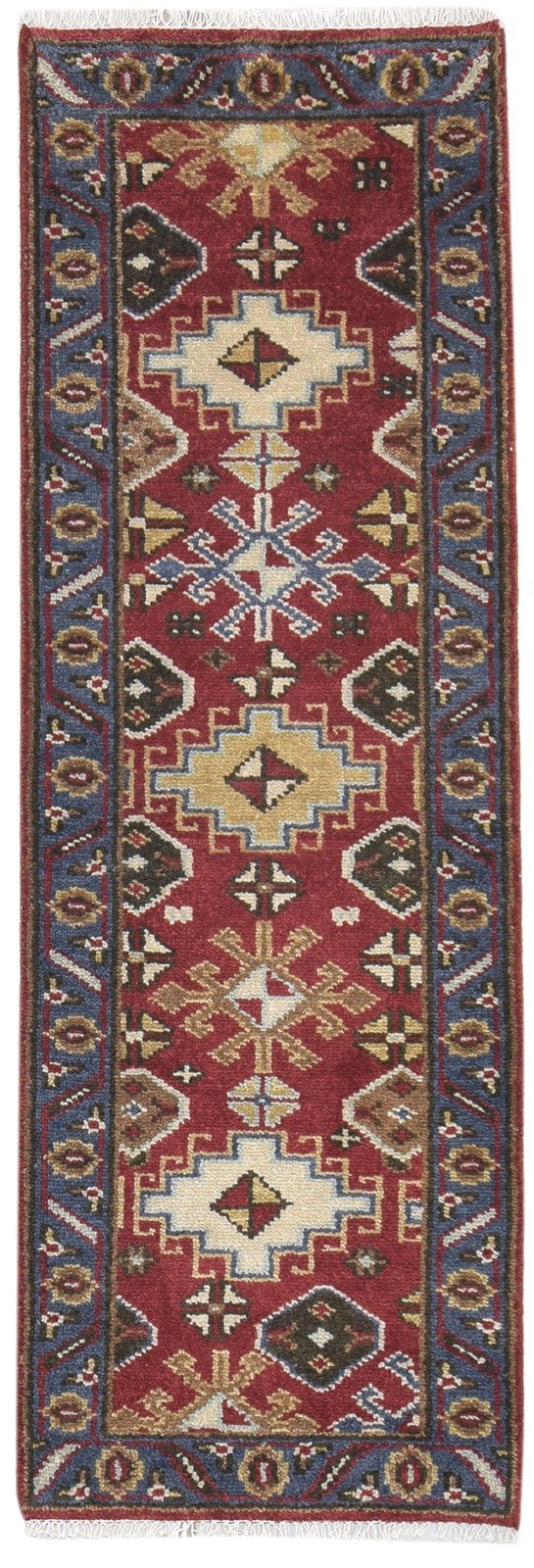 Red Wool Rug 2'6 X 8' Persian Hand Knotted Kazak Oriental Small Runner 