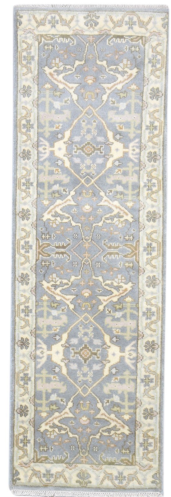 2'6 X 8' Rug Wool Grey Persian Hand Knotted Oushak Oriental Small Runner 