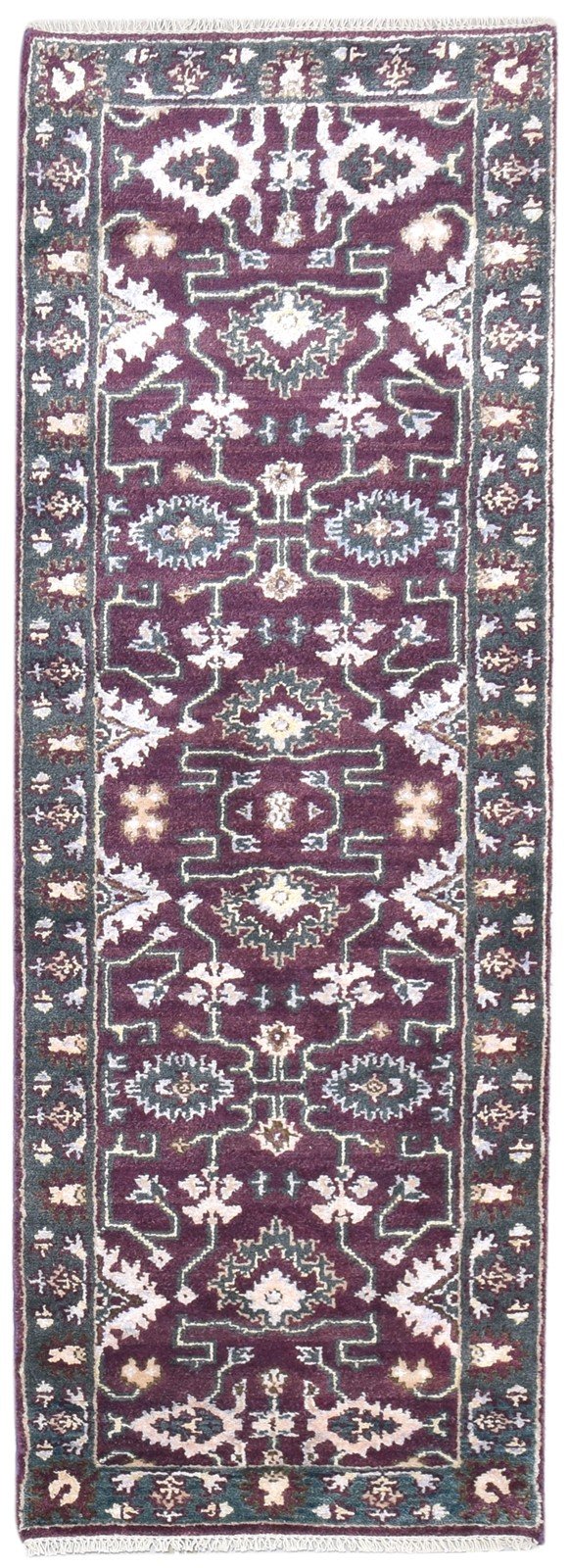 Wool Red Rug 3' X 8' Persian Hand Knotted Oushak Oriental Small Runner 