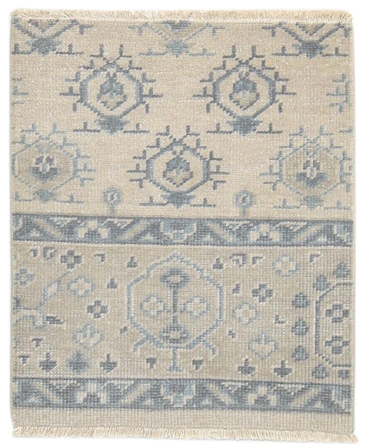 Sand Wool Rug 2' X 2' Persian Hand Knotted Bokhara Oriental Small Carpet 