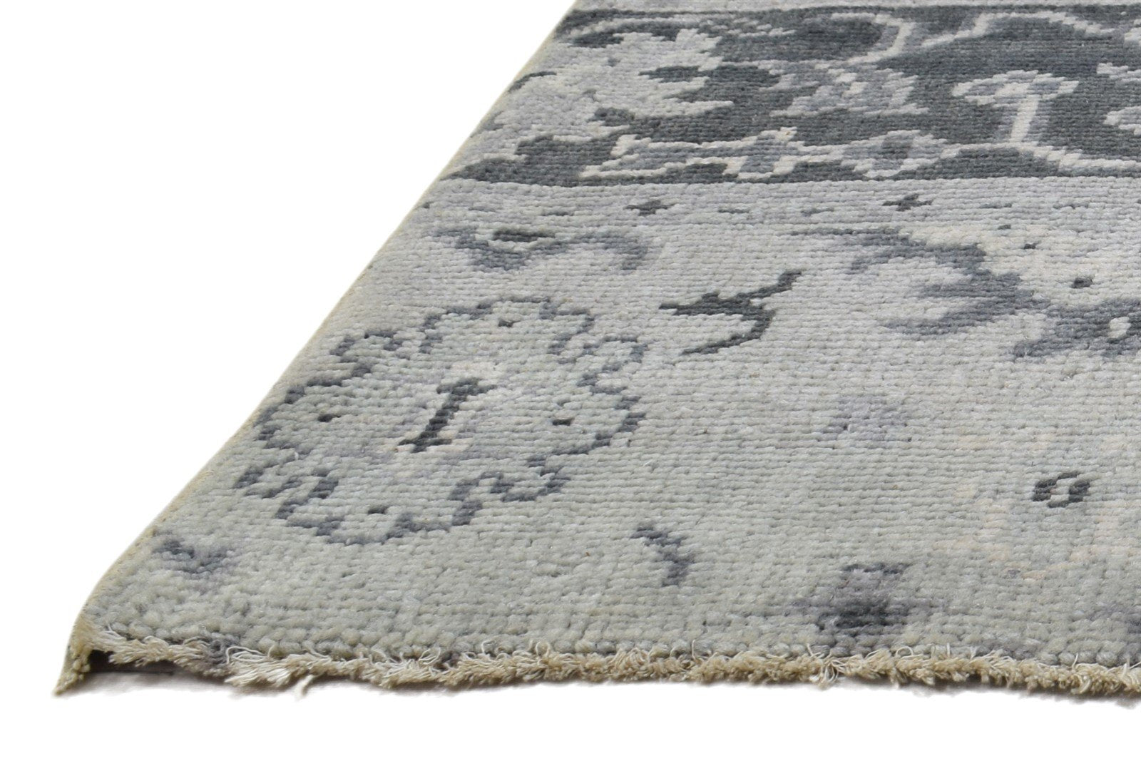 Hand Knotted Grey Wool Rug 2' X 2' Persian Oushak Oriental Small Carpet 