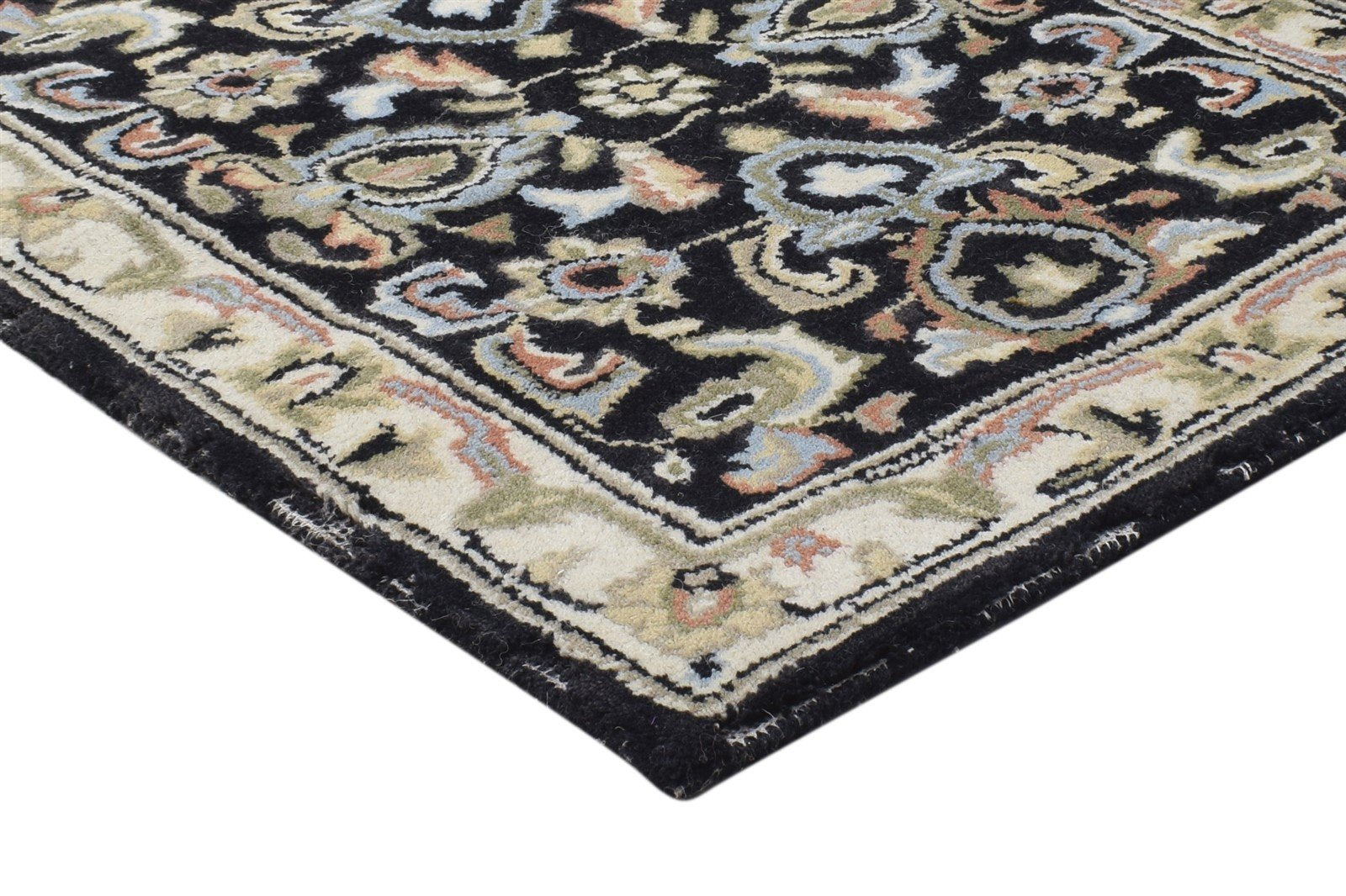 2'6 X 8' Rug Wool Black Persian Hand Tufted Oushak Oriental Small Runner 