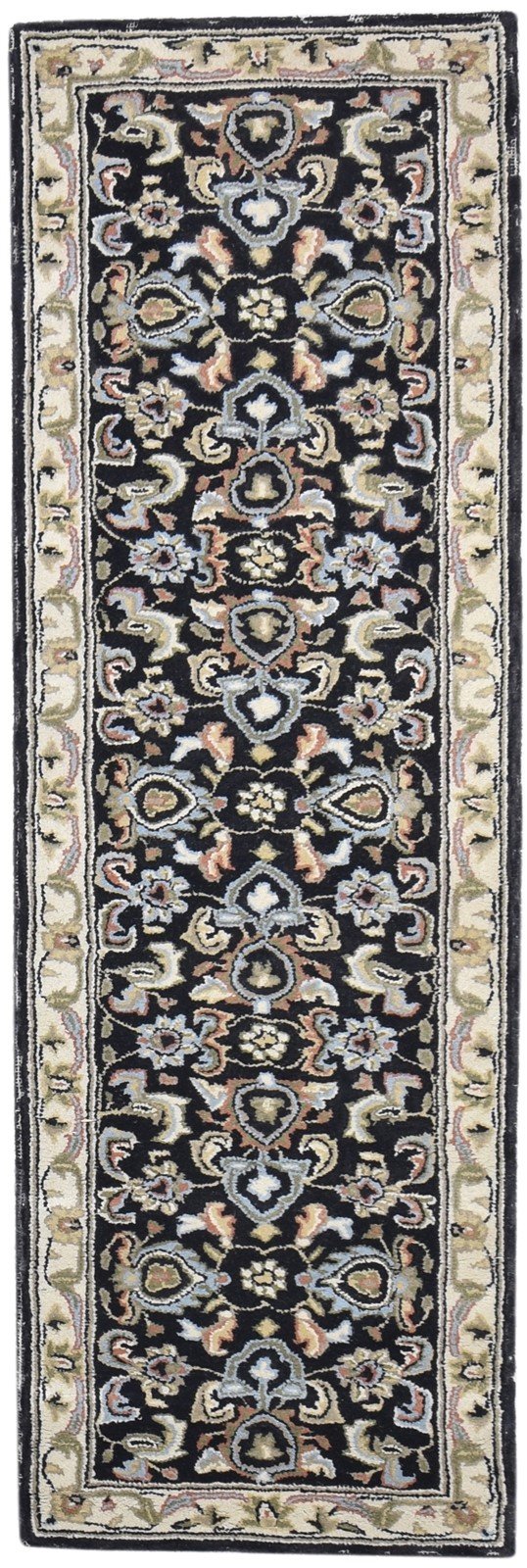 2'6 X 8' Rug Wool Black Persian Hand Tufted Oushak Oriental Small Runner 