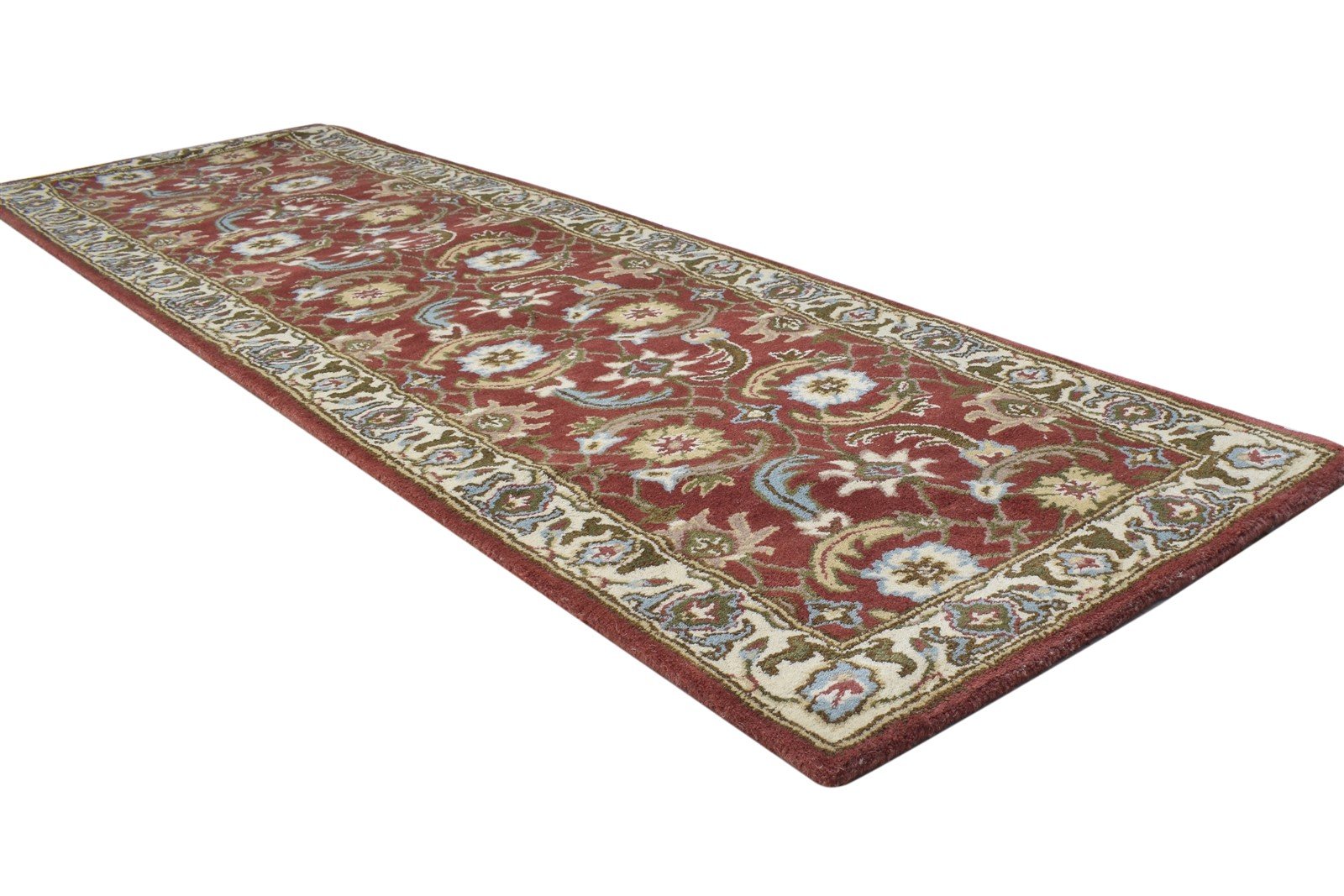 Hand Tufted Red Wool Rug 2' X 8' Persian Kashan Oriental Small Runner 