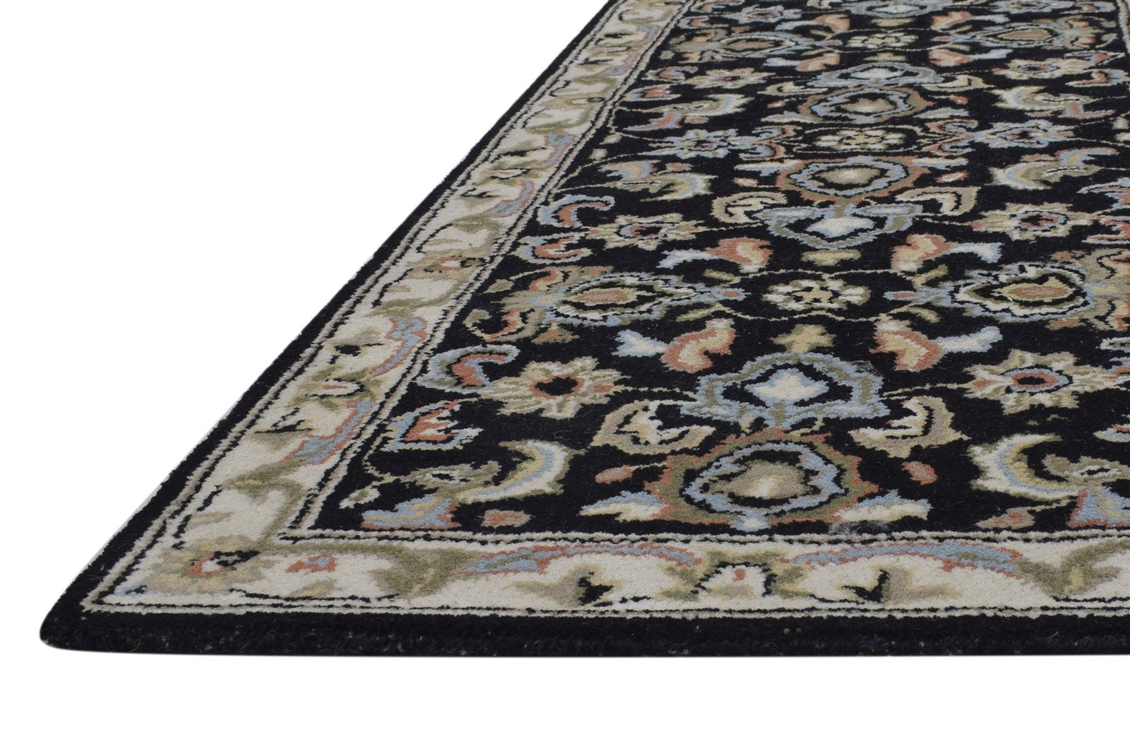 Black Wool Rug 2'6 X 8' Persian Hand Tufted Kashan Oriental Small Runner 