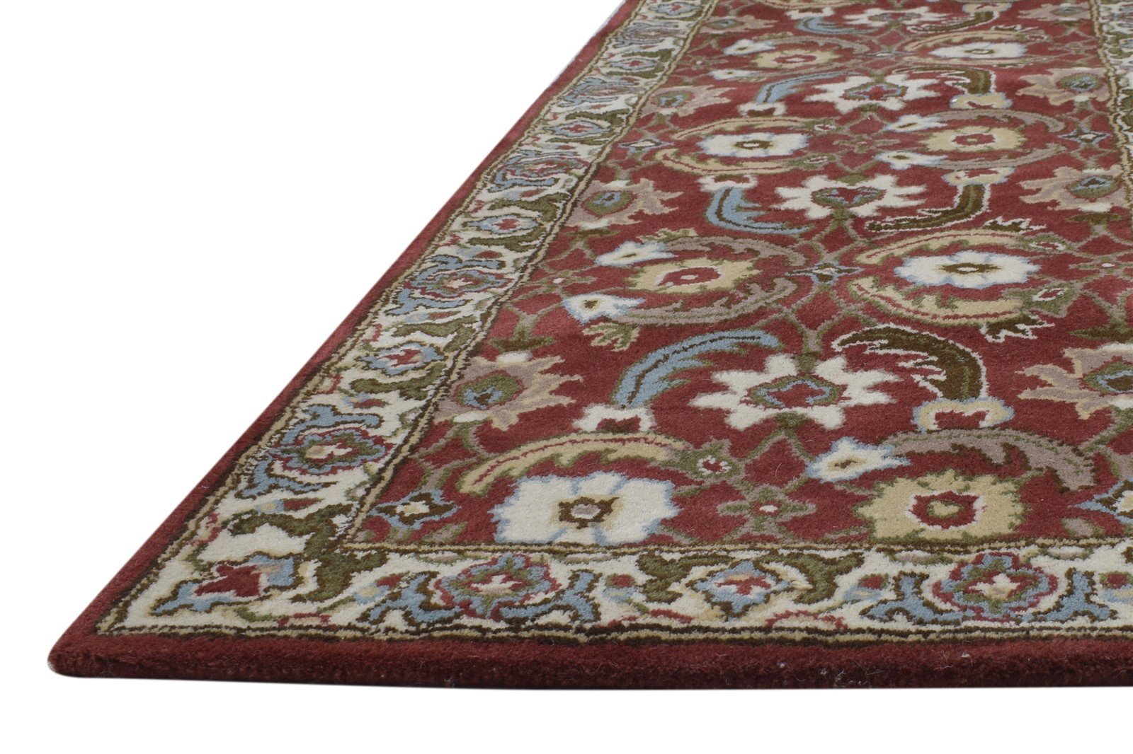 2' X 8' Rug Wool Red Persien Hand Tufted Kashan Oriental Small Runner 