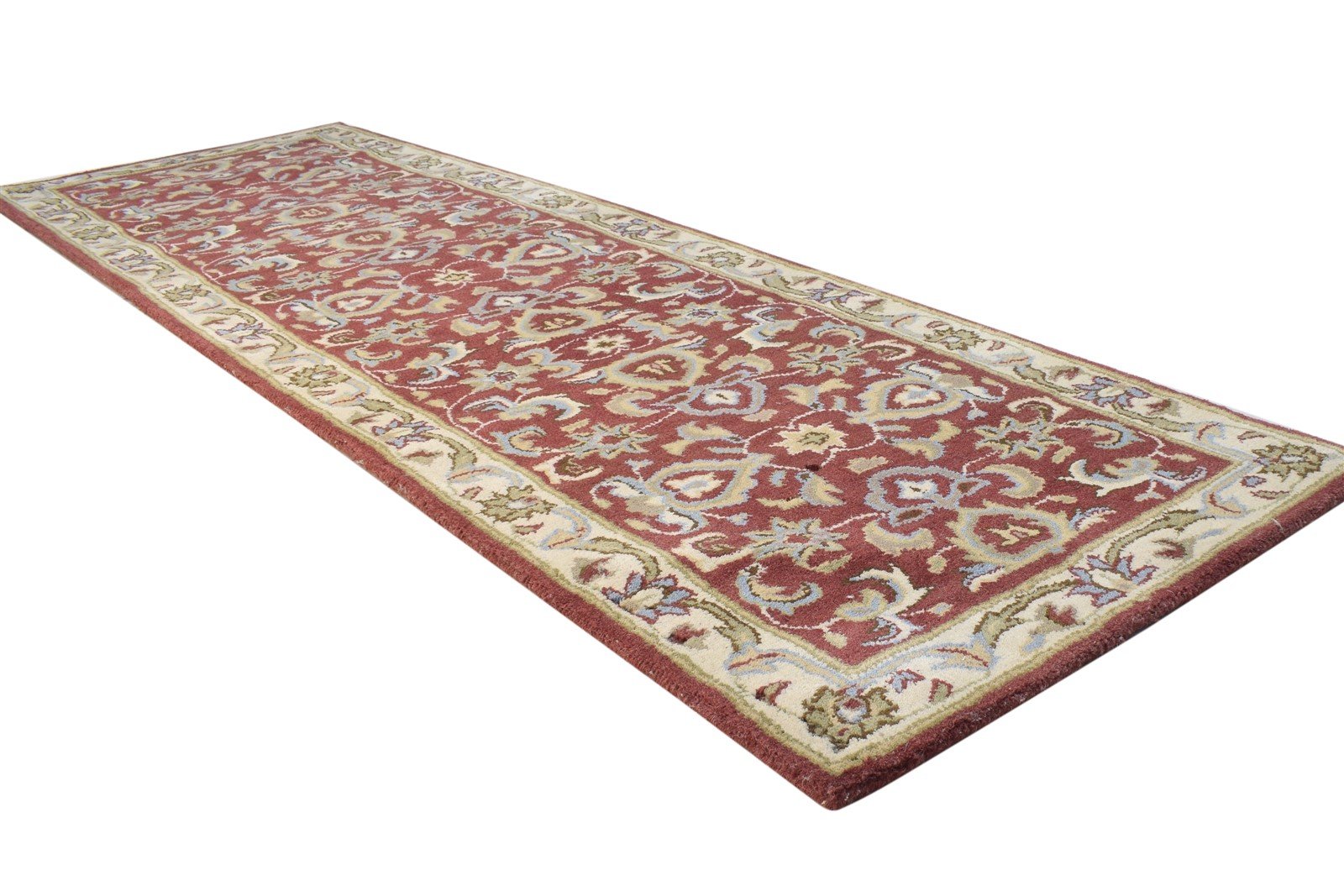 Hand Tufted Red Wool Rug 2' X 8' Persian Kashan Oriental Small Runner 