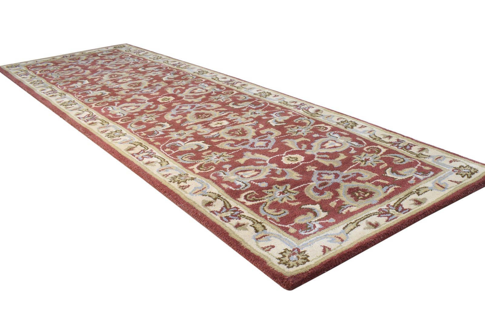 Wool Red Rug 2' X 8' Persian Hand Tufted Kashan Oriental Small Runner 