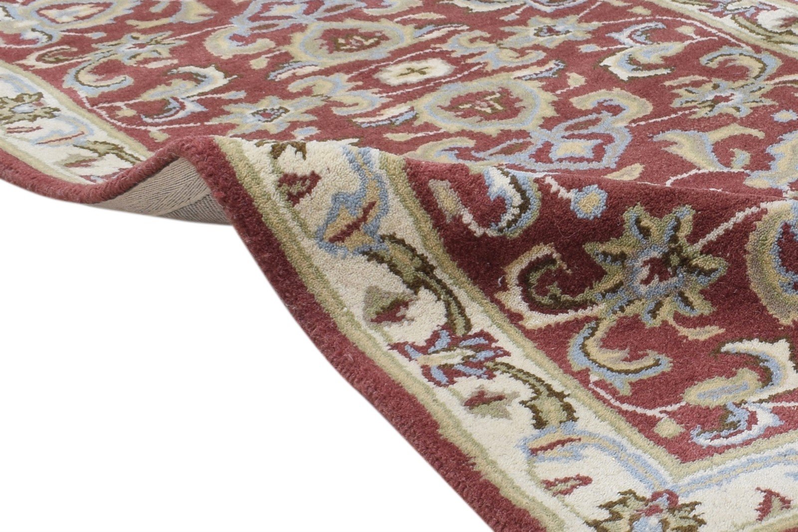 Wool Red Rug 2' X 8' Persian Hand Tufted Kashan Oriental Small Runner 