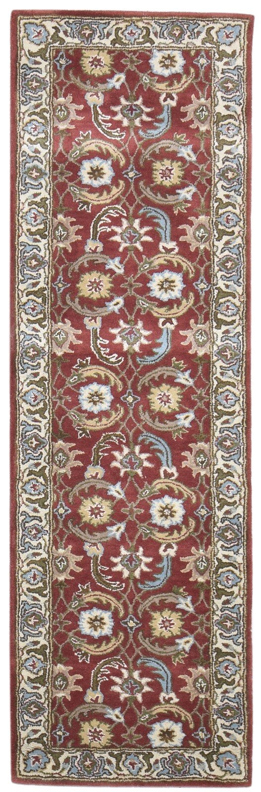 Hand Tufted Red Wool Rug 2' X 5' Persien Kashan Oriental Small Carpet 