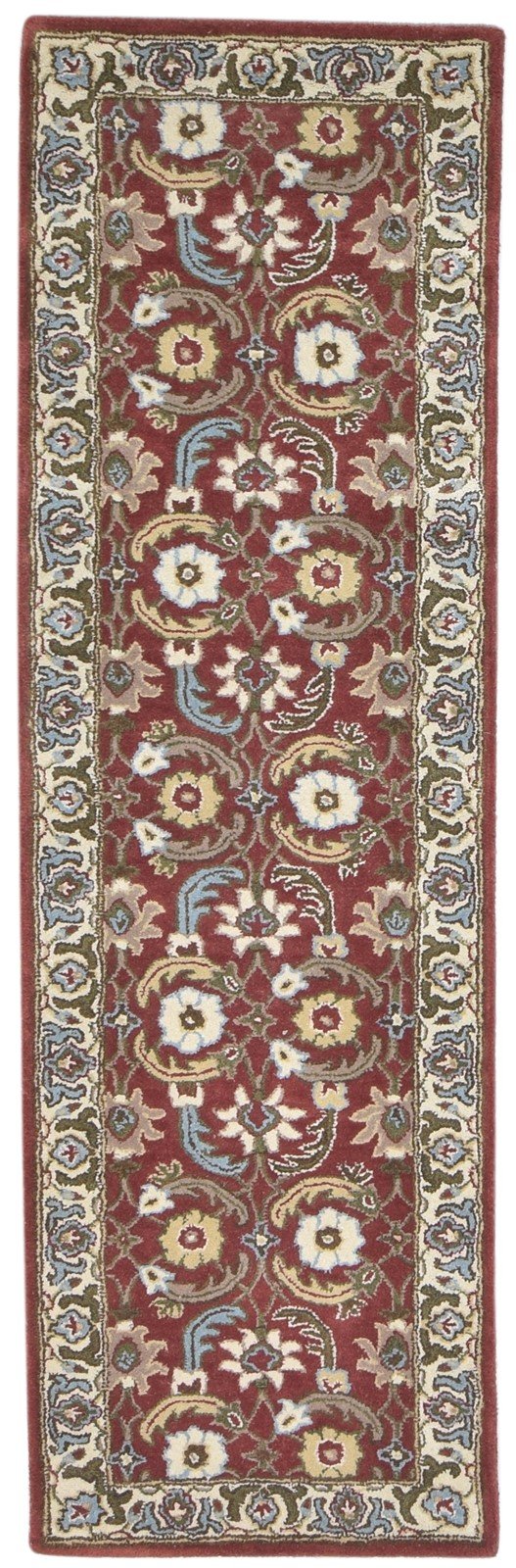 Red Wool Rug 2' X 8' Persian Hand Tufted Kashan Oriental Small Runner 