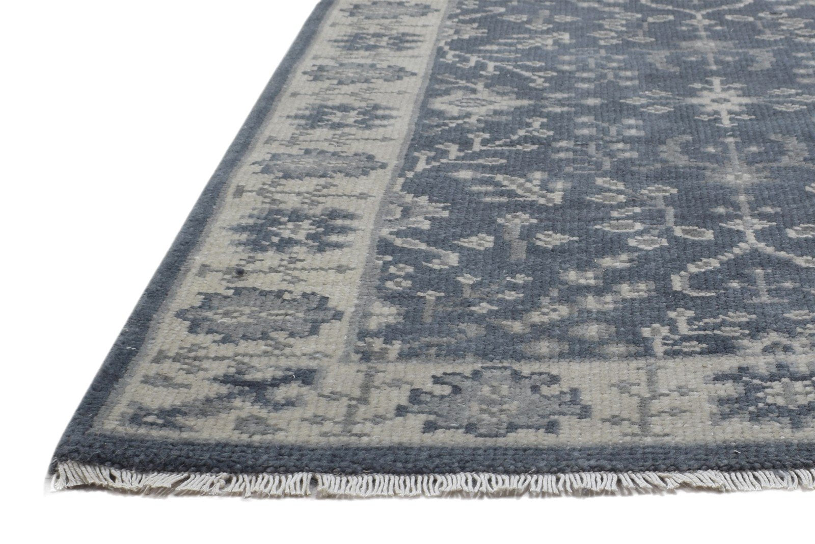 3X9 Rug Wool Charcoal Persian Hand Knotted Sarouk-Indian Oriental Small Runner 