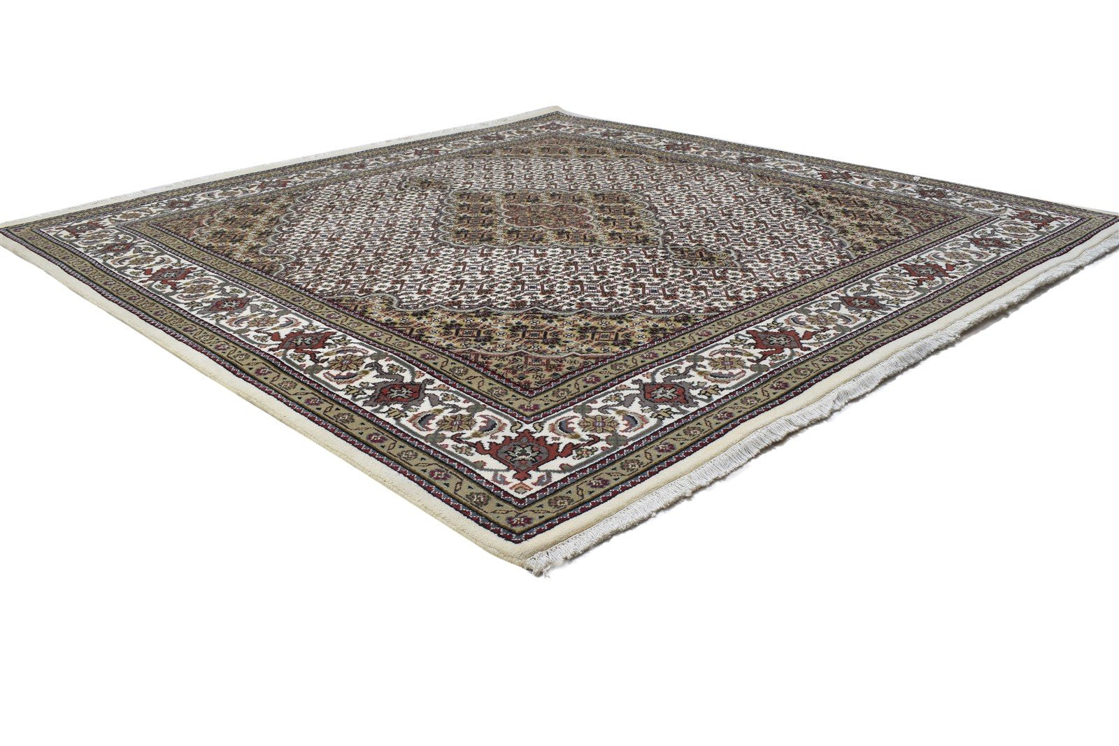 Wool Brown Rug 6' X 6' Persian Hand Knotted Bijar Oriental Room Size Carpet 