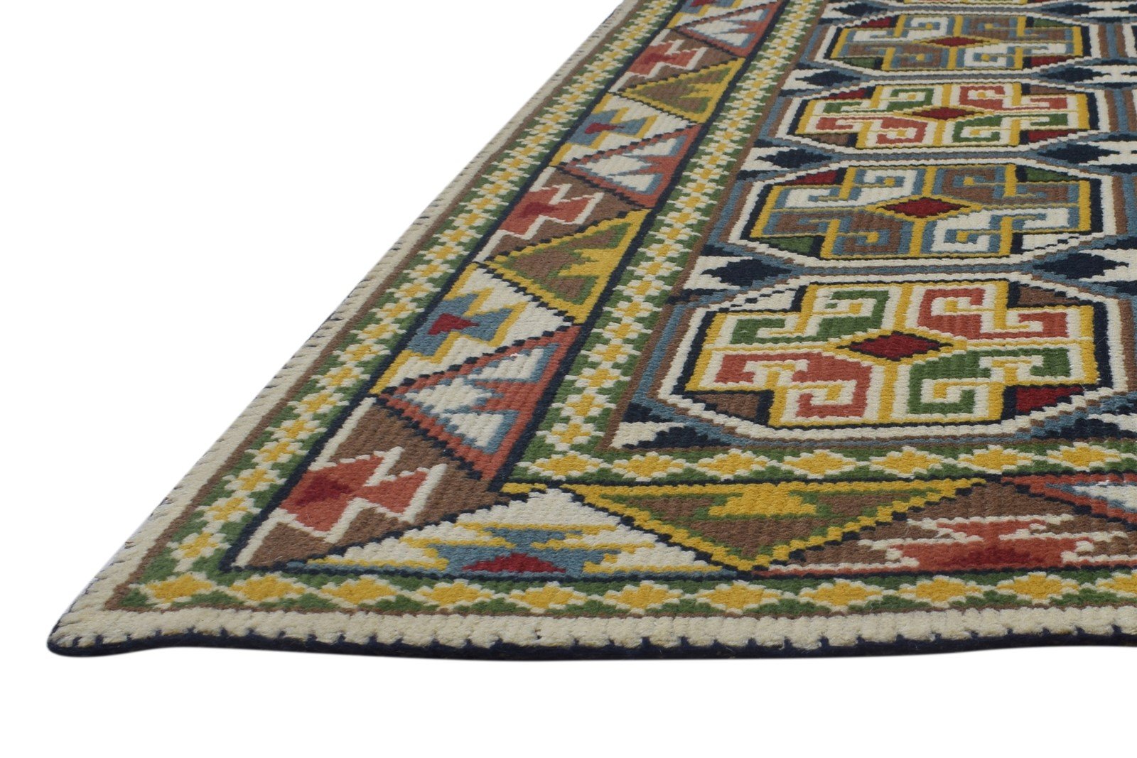 Multi Color Wool Rug 5X6 Persian Hand Knotted Southwestern Tribal Room Size 