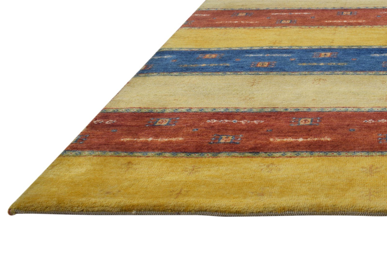 Wool Gold Rug 3' X 5' Persian Hand Knotted Gabbeh Tribal Room Size Carpet 