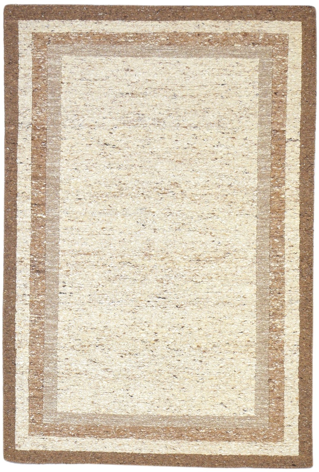 4' X 6' Rug Wool Beige Persian Hand Knotted Gabbeh Bordered Room Size Carpet 