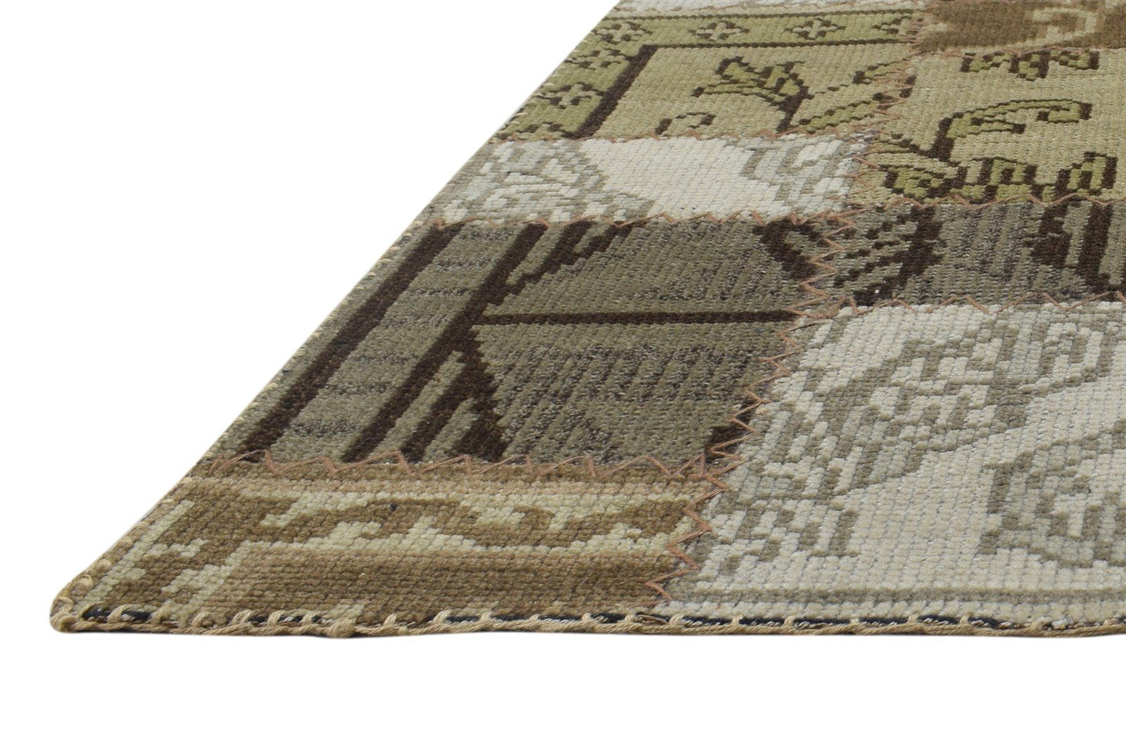 Hand Knotted Beige Wool Rug 4' X 6' Modern Moroccan Oriental Room Size Carpet 