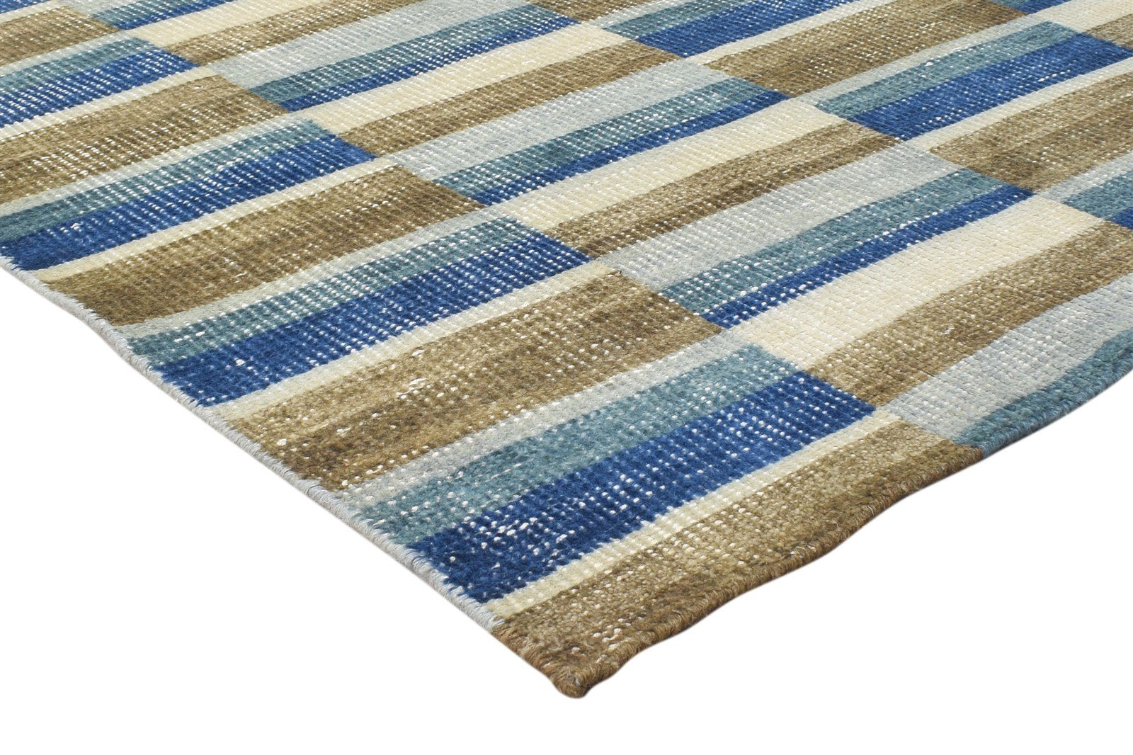 4X6 Rug Wool Sand Modern Hand Knotted Scandinavian Geometric Room Size Carpet 