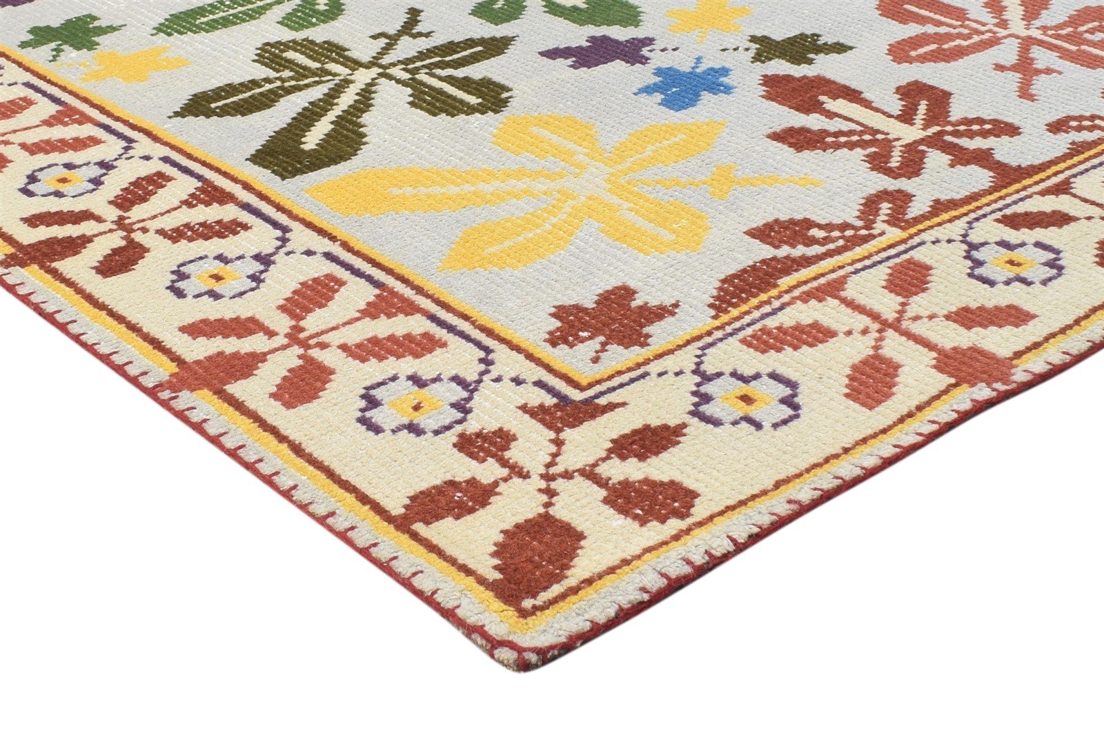 Hand Knotted Multi Color Wool Rug 4X6 Modern French Oriental Room Size Carpet 