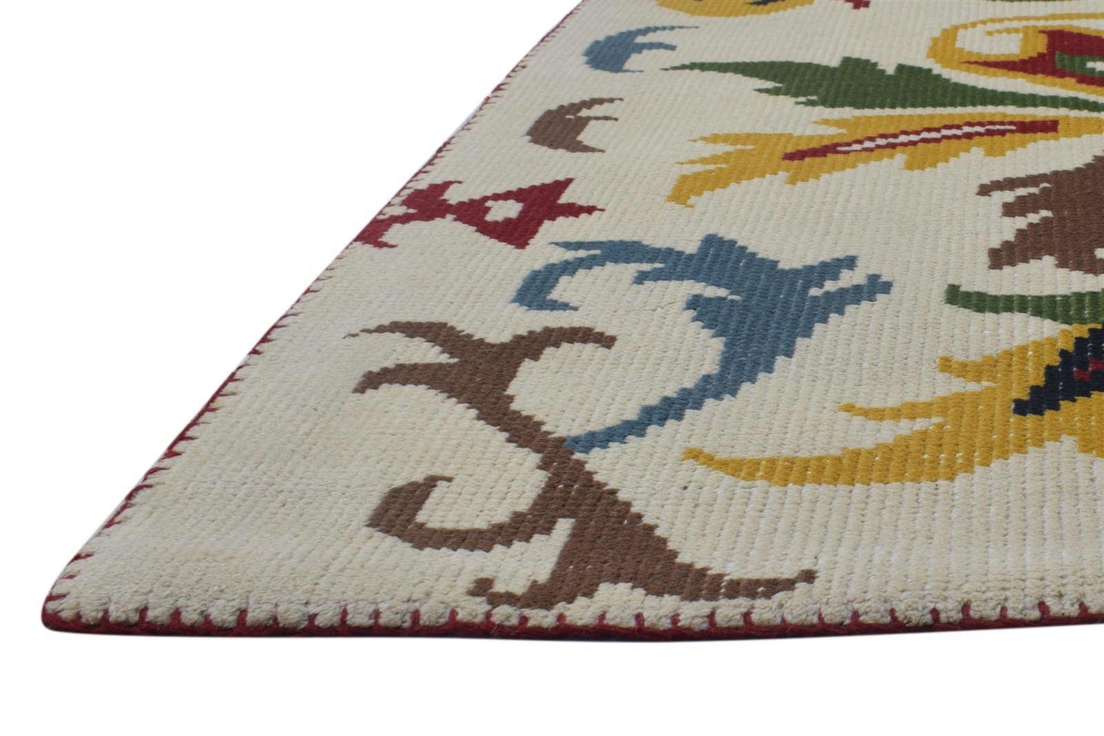 Multi Color Wool Rug 5' X 6' Modern Hand Knotted French Floral Room Size Carpet 