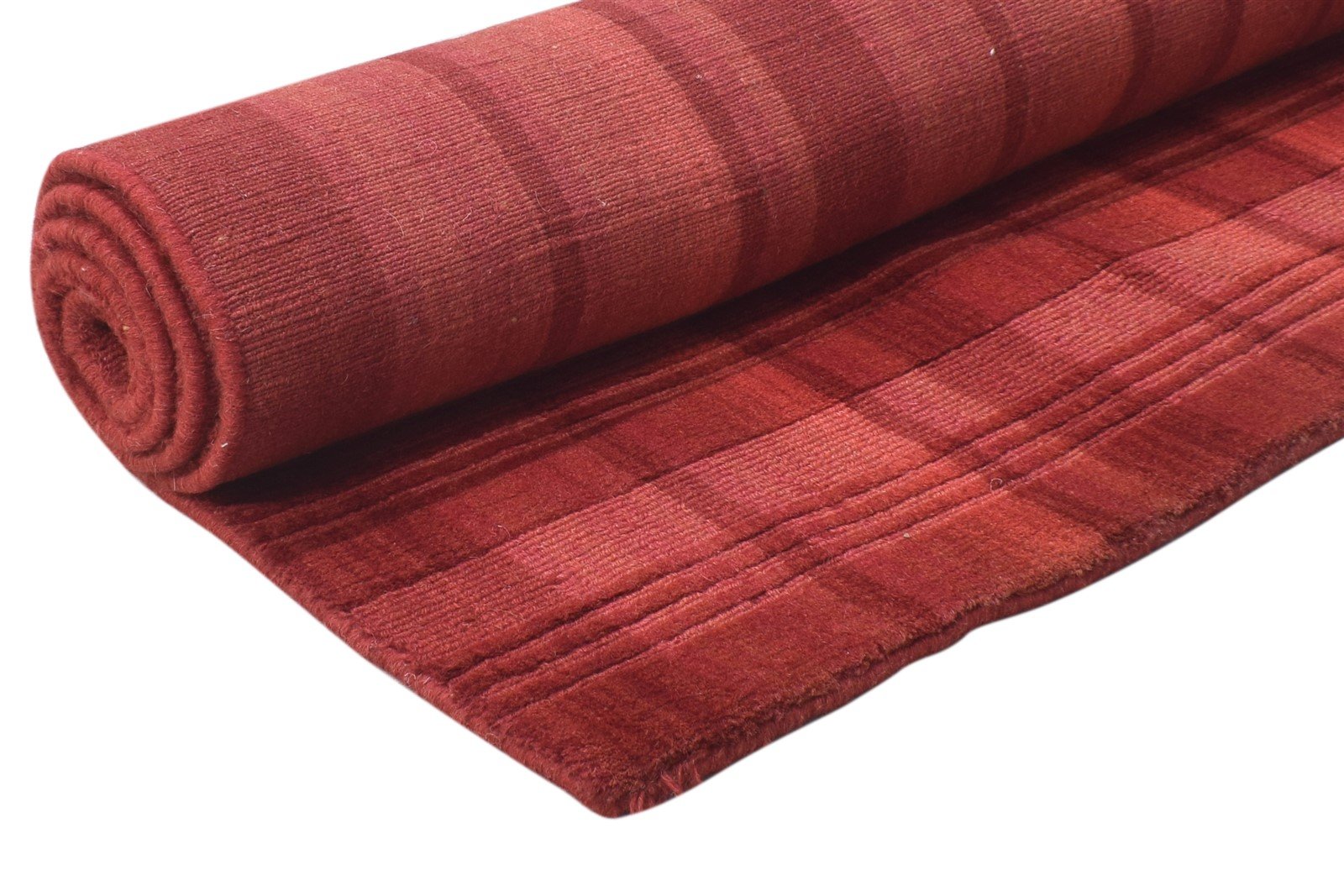 4' X 6' Rug Wool Red Modern Handloom Scandinavian Plaids Room Size Carpet 