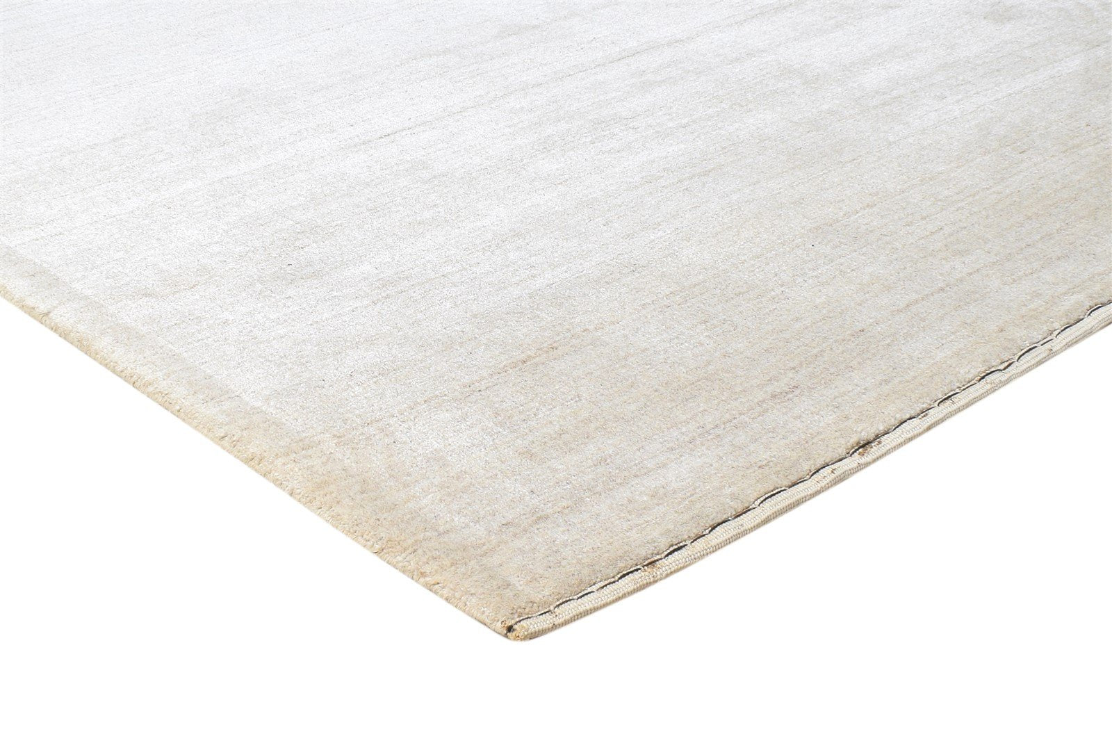 Hand Knotted Sand Wool / Silk Rug 4X6 Modern Scandinavian Solid Room Size 