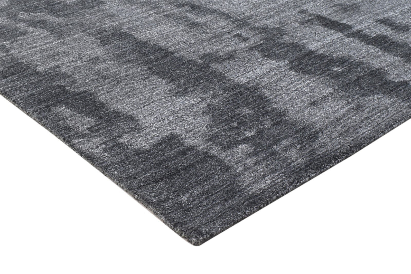 4X6 Rug Wool Silk Charcoal Modern Handloom Scandinavian Solid Room Size Carpet 