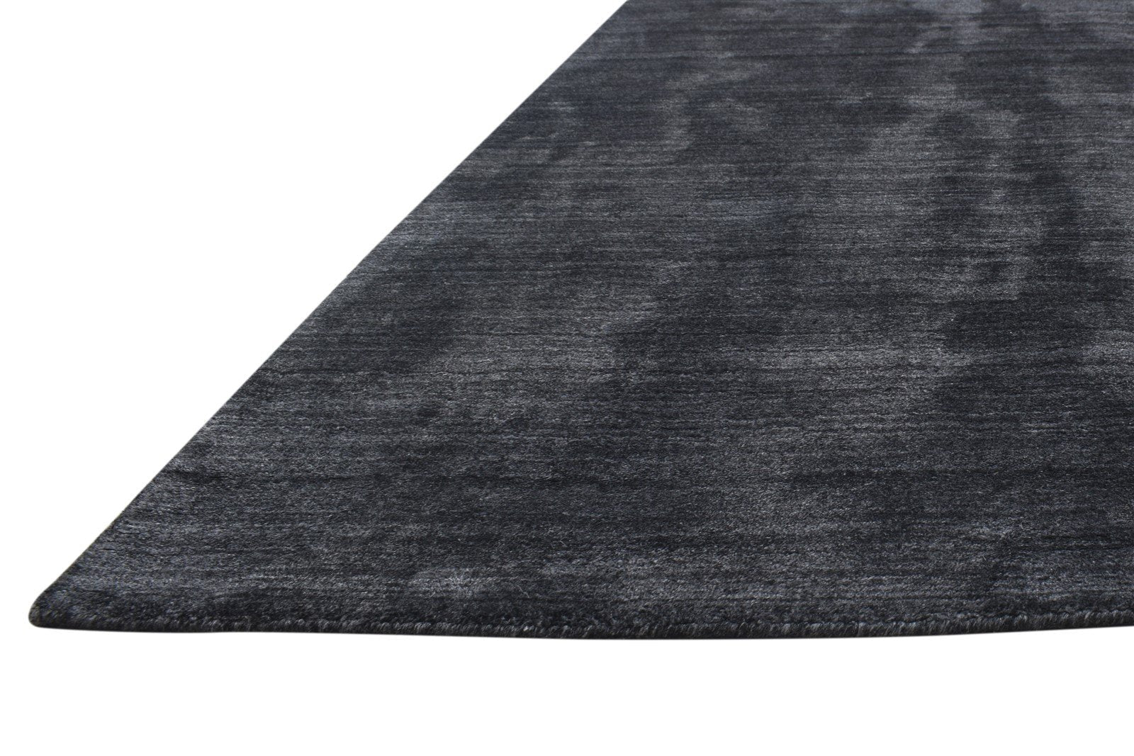 4X6 Rug Wool Silk Charcoal Modern Handloom Scandinavian Solid Room Size Carpet 