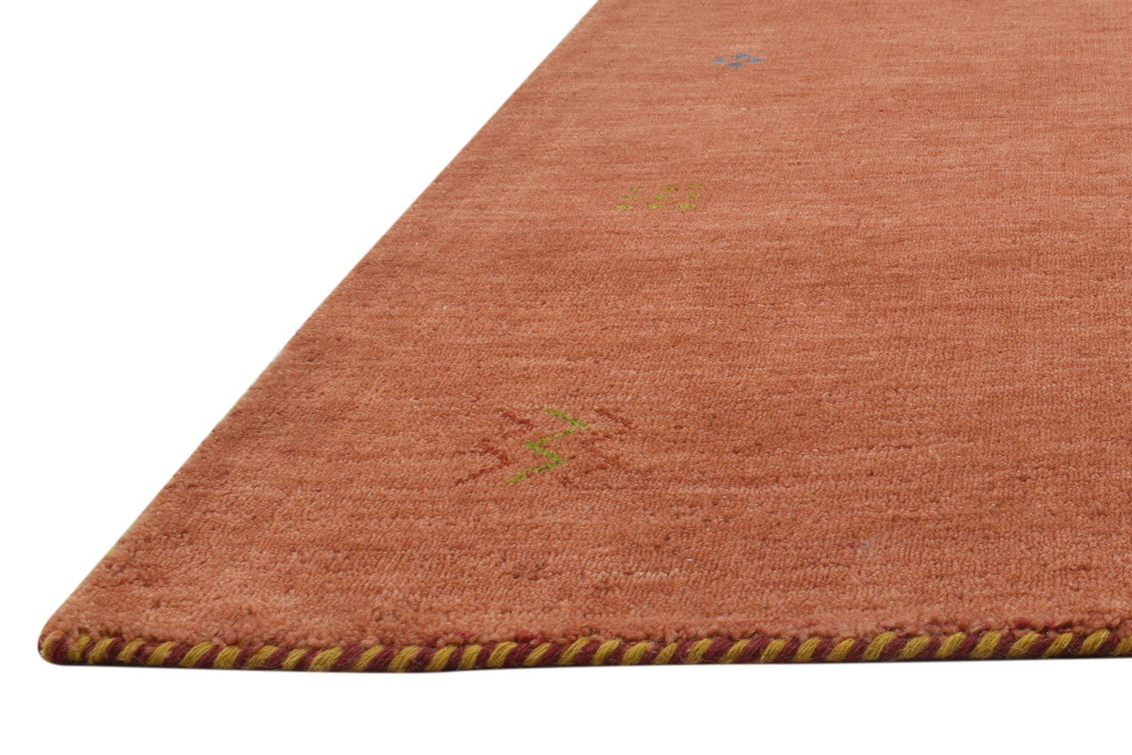 Handloom Rust Wool Rug 4' X 6' Persian Gabbeh Tribal Room Size Carpet 