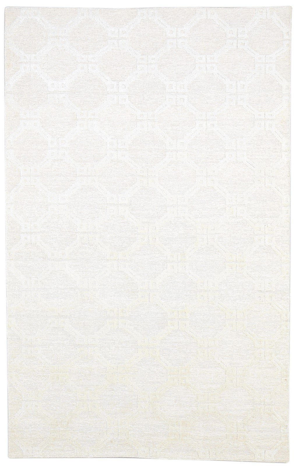 5' X 8' Rug Linen Sand Modern Hand Knotted Moroccan Trellis Room Size Carpet 