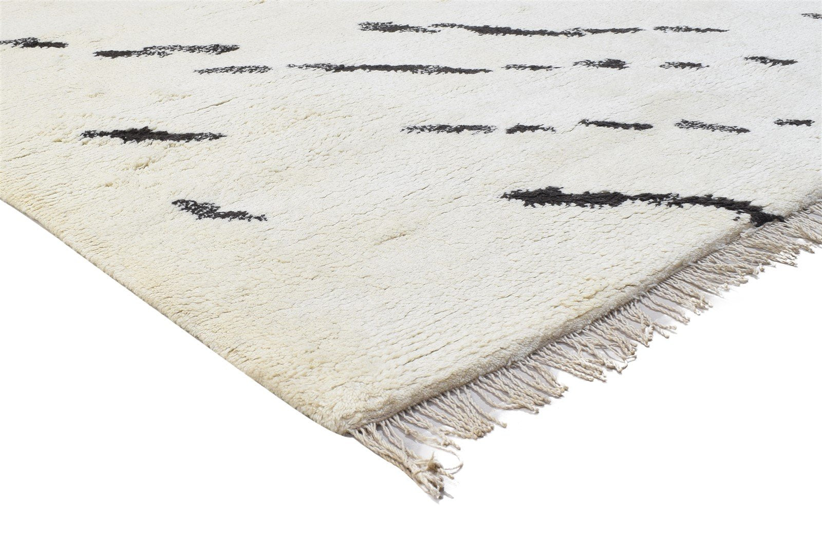 5X8 Rug Wool Off-White Modern Hand Knotted Scandinavian Abstract Room Size 