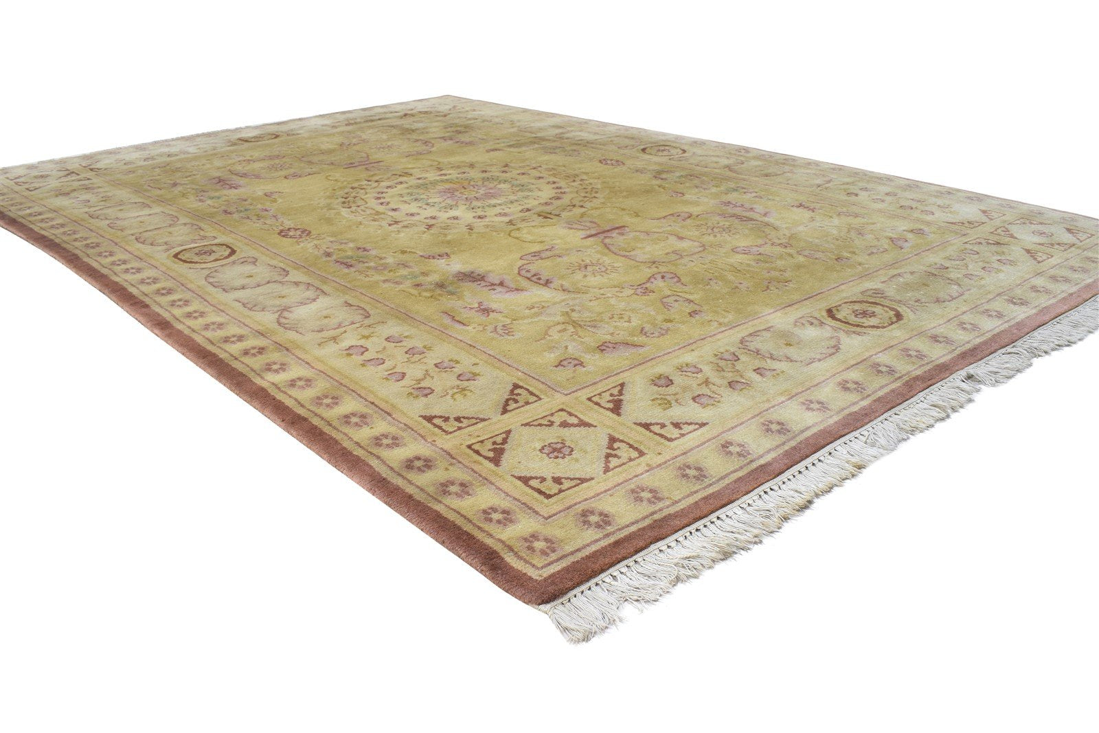 Wool Gold Rug 6' X 9' Persian Hand Knotted Nain Oriental Room Size Carpet 