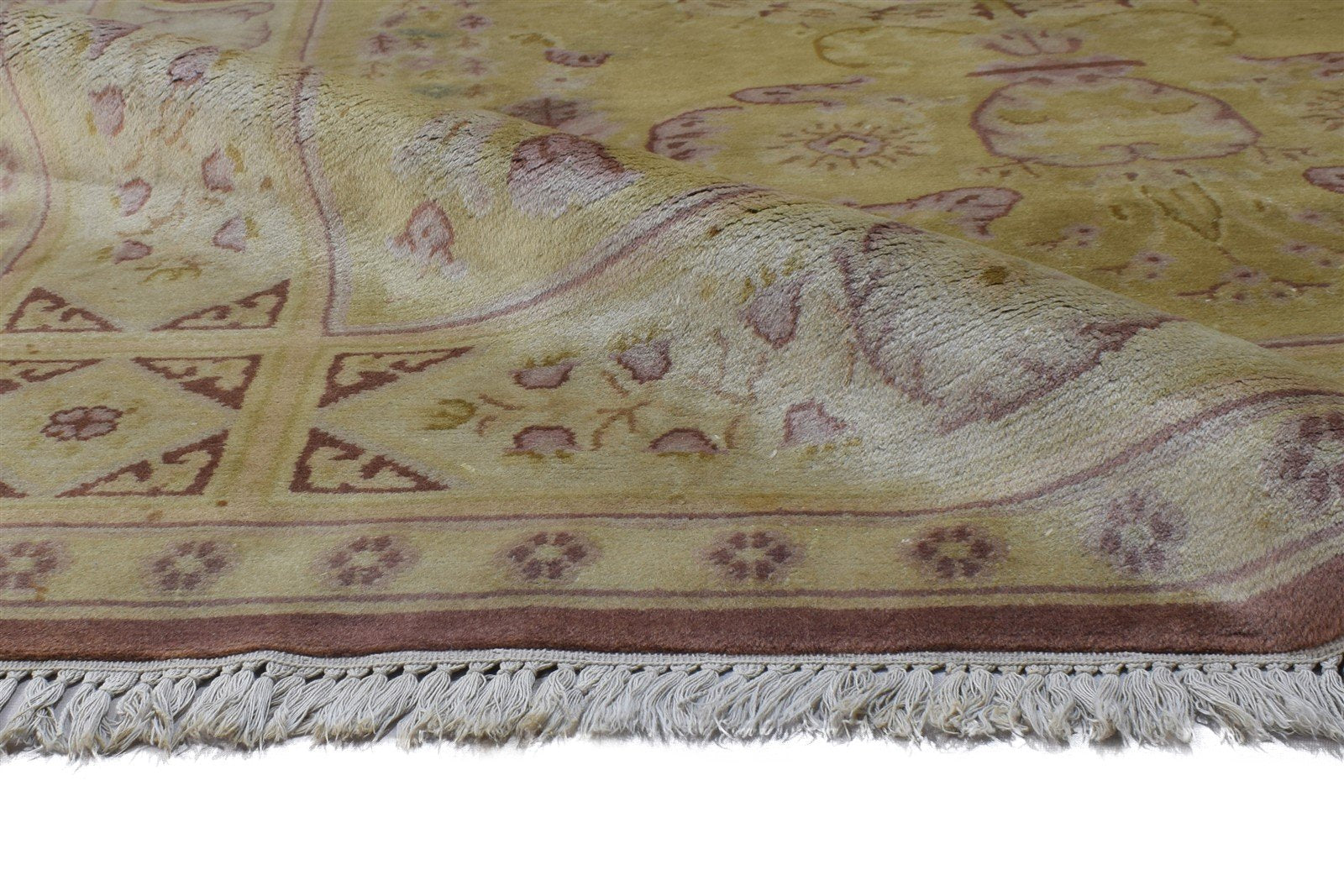 Wool Gold Rug 6' X 9' Persian Hand Knotted Nain Oriental Room Size Carpet 