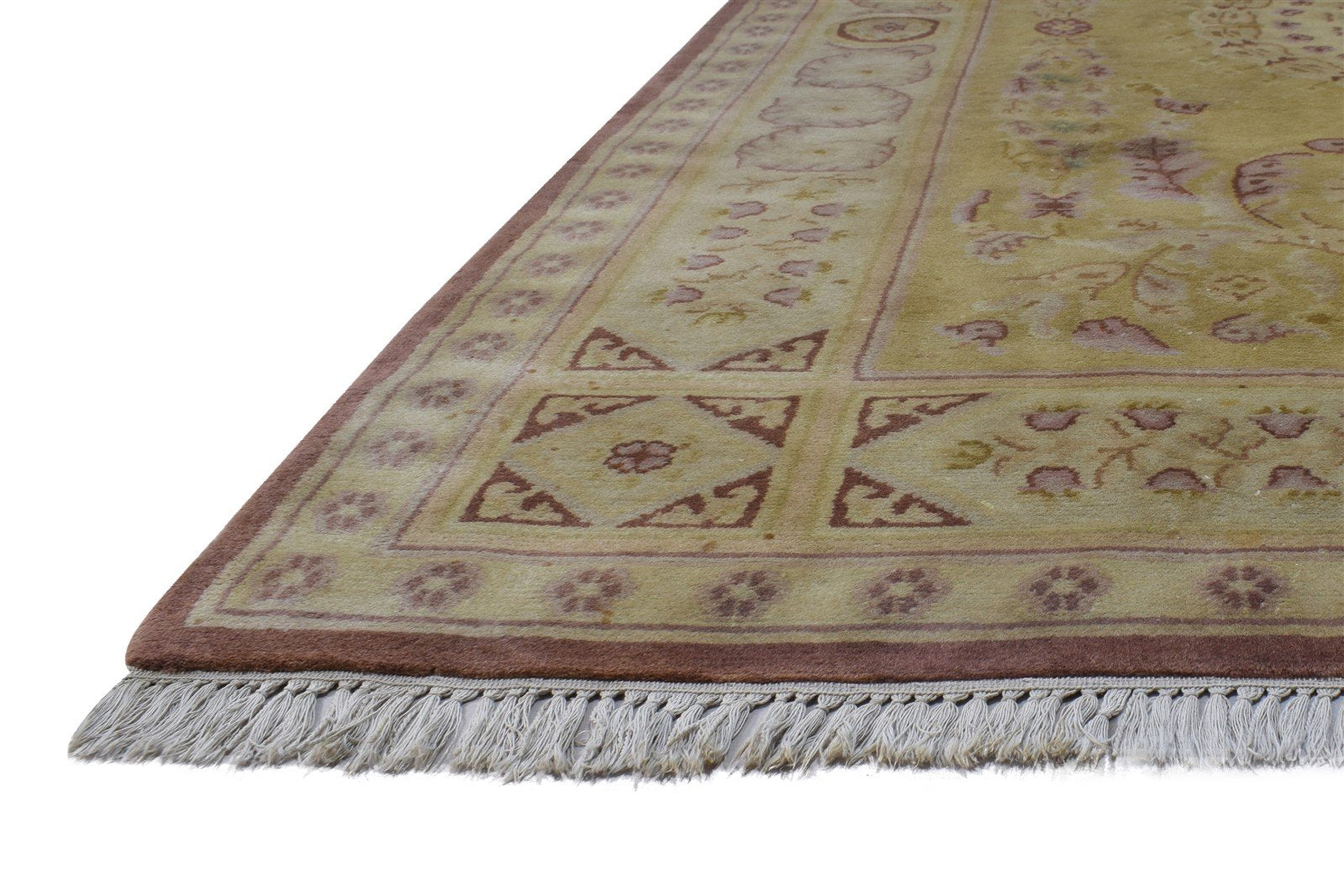 Wool Gold Rug 6' X 9' Persian Hand Knotted Nain Oriental Room Size Carpet 