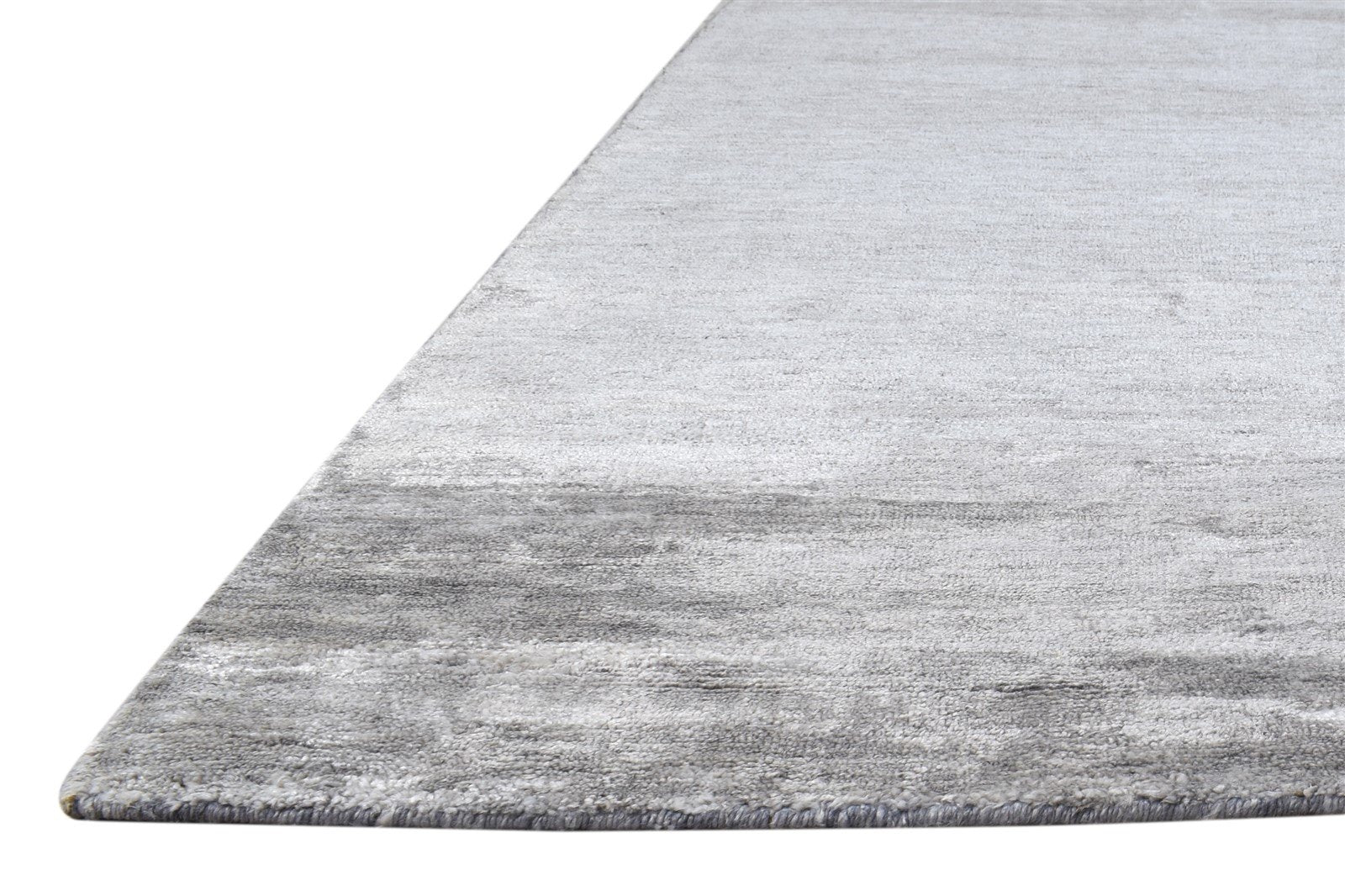 8' X 8' Rug Silk Grey Modern Handloom Scandinavian Solid Large Carpet 