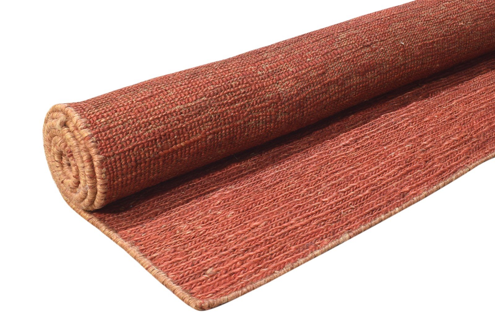 Jute Rust Rug 8' X 8' Modern Braided Bohemian Solid Large Carpet 