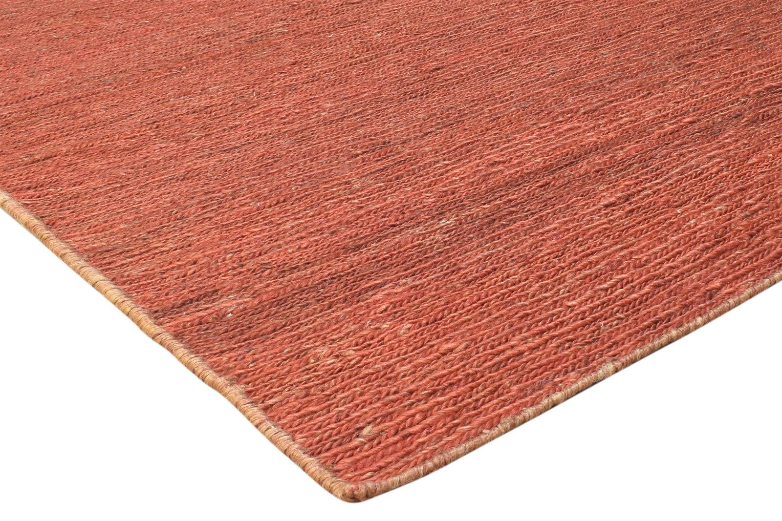 Jute Rust Rug 8' X 8' Modern Braided Bohemian Solid Large Carpet 