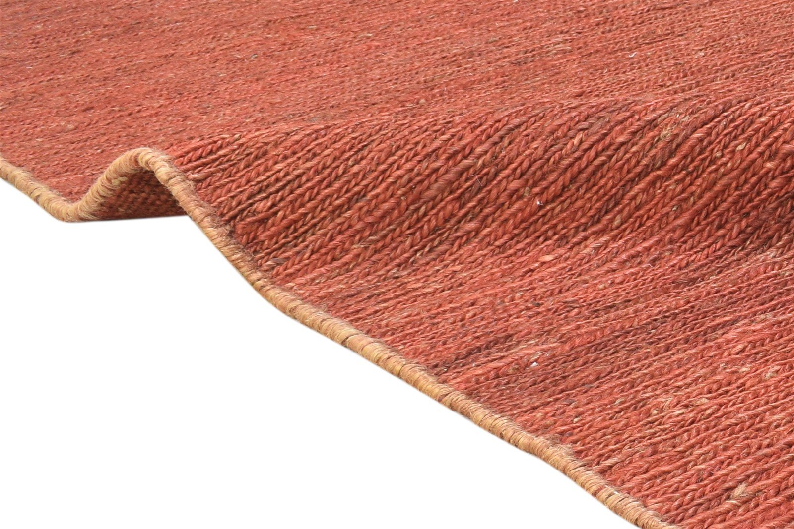 Jute Rust Rug 8' X 8' Modern Braided Bohemian Solid Large Carpet 