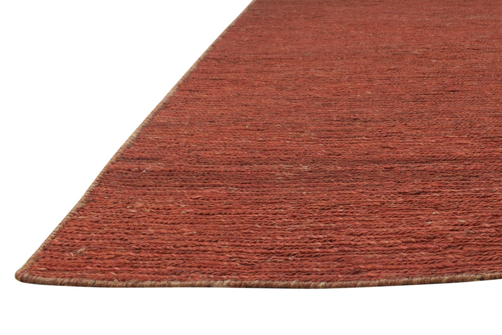 Jute Rust Rug 8' X 8' Modern Braided Bohemian Solid Large Carpet 