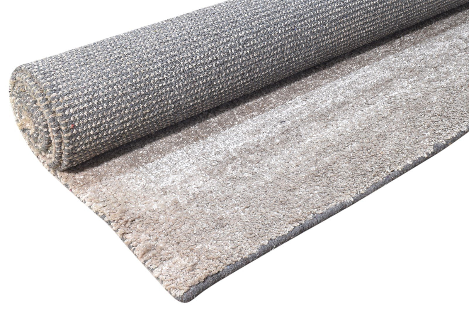 8' X 10' Rug Silk Grey Modern Hand Woven Scandinavian Solid Large Carpet 