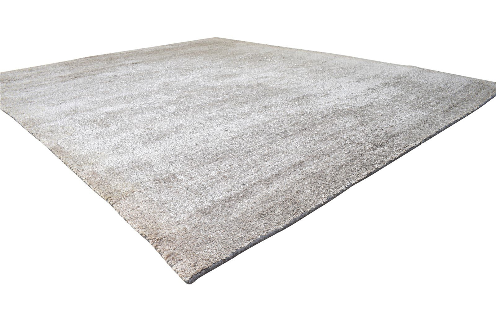 8' X 10' Rug Silk Grey Modern Hand Woven Scandinavian Solid Large Carpet 