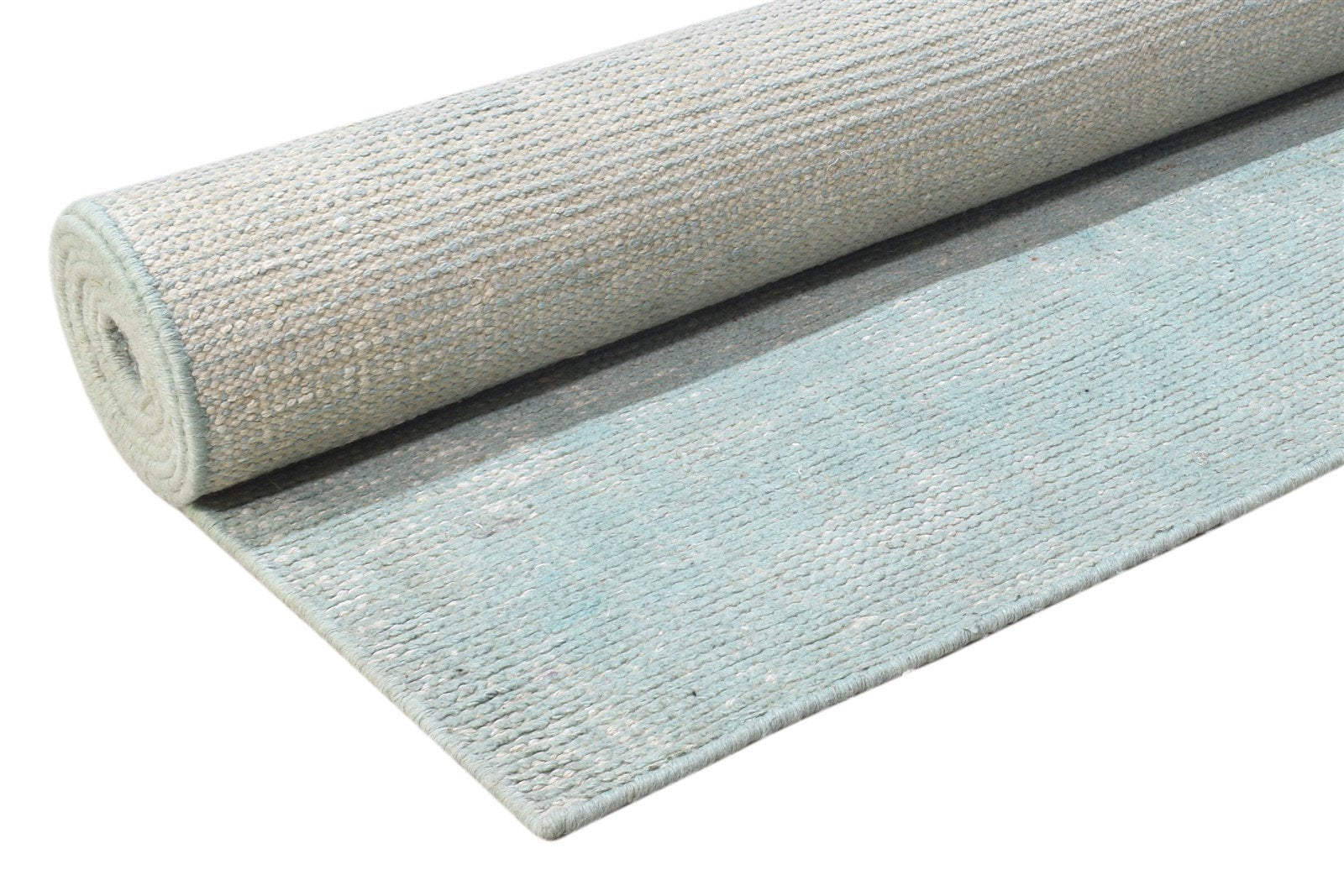 Blue Silk Rug 8' X 10' Modern Hand Woven Scandinavian Solid Large Carpet 